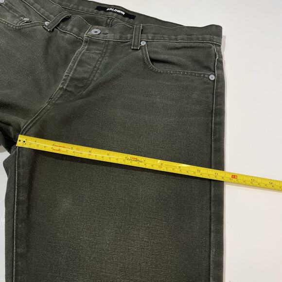 Baldwin Henley Jeans Men’s 33x31 Verdant Green Slim Straight Stretch USA Made - Picture 5 of 10
